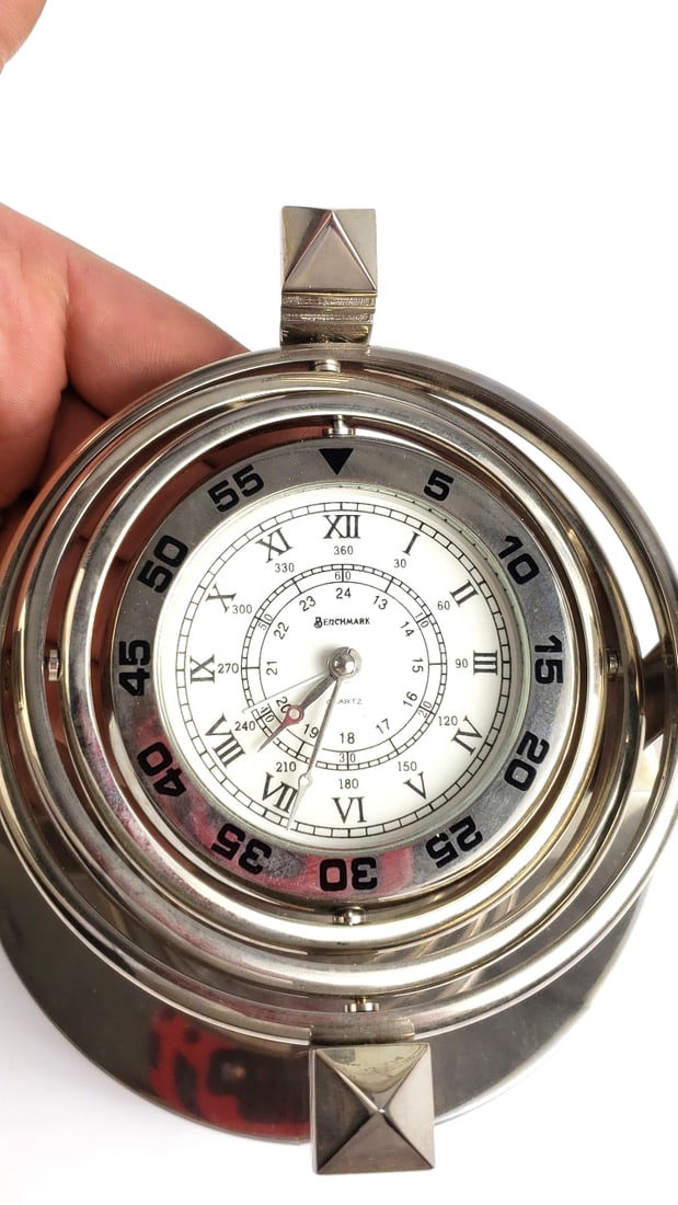 SumTotal Armillary Sphere Desk Clock with Silver Finish - 2