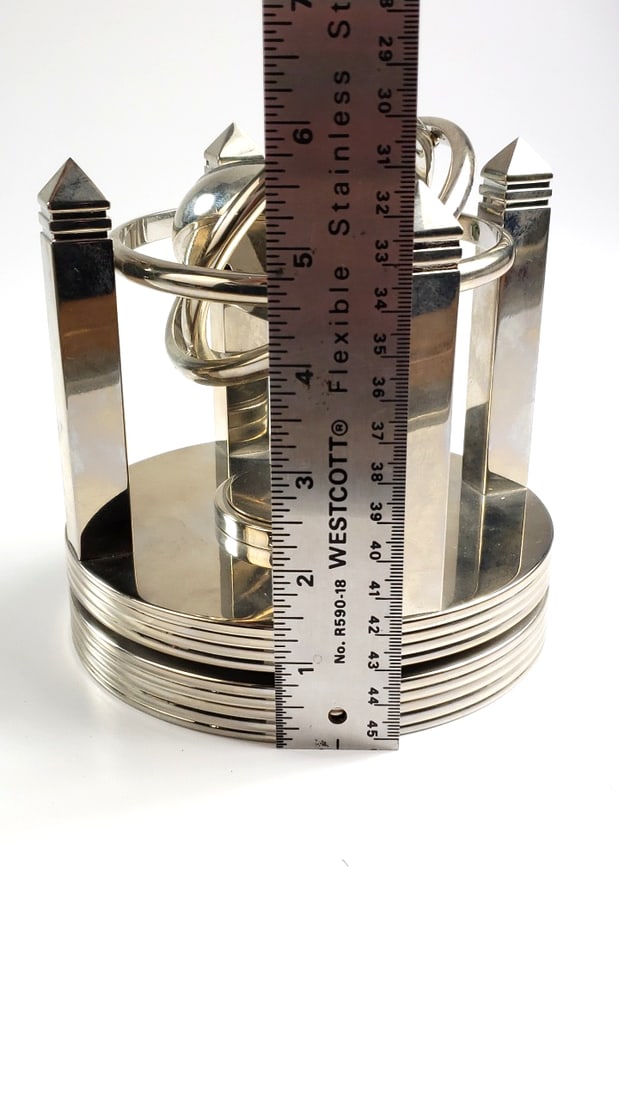 SumTotal Armillary Sphere Desk Clock with Silver Finish - 6