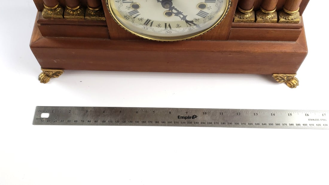 Large Emperor Mantle Clock With Brass Trim / Footings - 341-020 Movement 11 cm, Made in West Germ... - 12