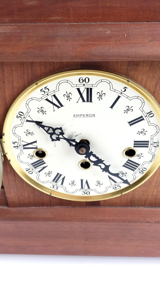 Large Emperor Mantle Clock With Brass Trim / Footings - 341-020 Movement 11 cm, Made in West Germ... - 2