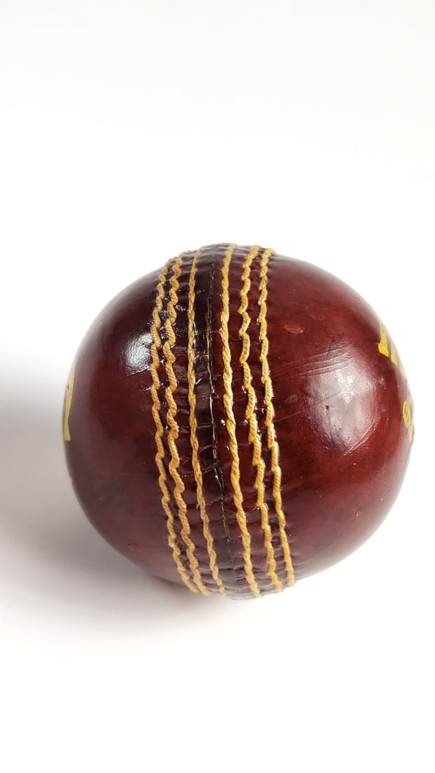 Cricket Ball - SY Symonds Brand - Maroon with Golden Logo - 3