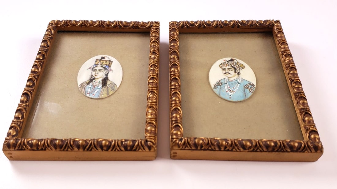 Moghul Miniature Plaques of Nur Jehan and Jehangir: Unique Width: 1 Height: 1 High Estimate: 5000 Low Estimate: 100
