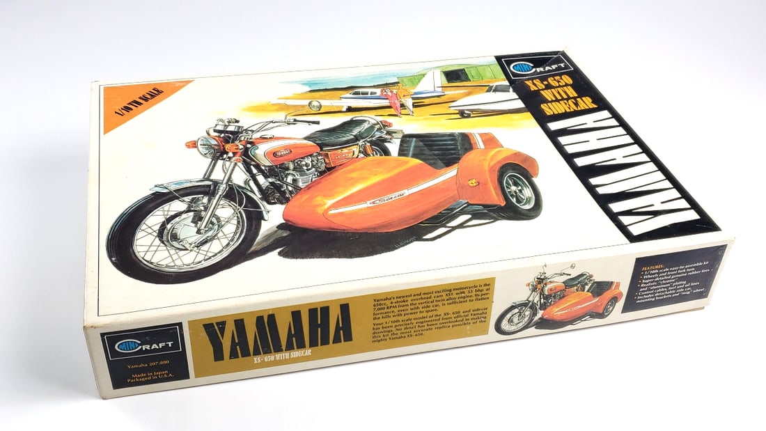 Minicraft Yamaha XS-650 with Sidecar 1/10 Scale Model Kit As Is - 13