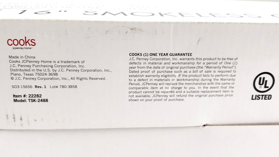 NEW Cooks Copper Series 12"x16" Smokeless Grill with Non-Stick Coating - 6