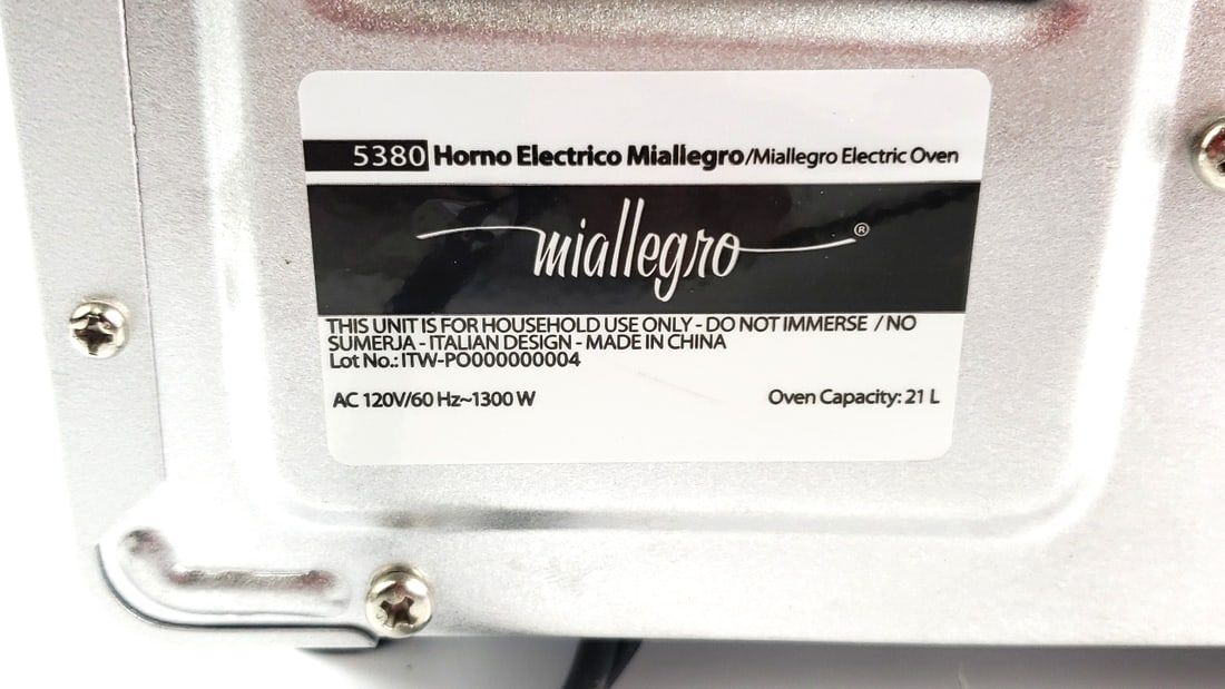Miallegro 5380 Electric Toaster Oven Air Fryer 1300W 21L Capacity - 2