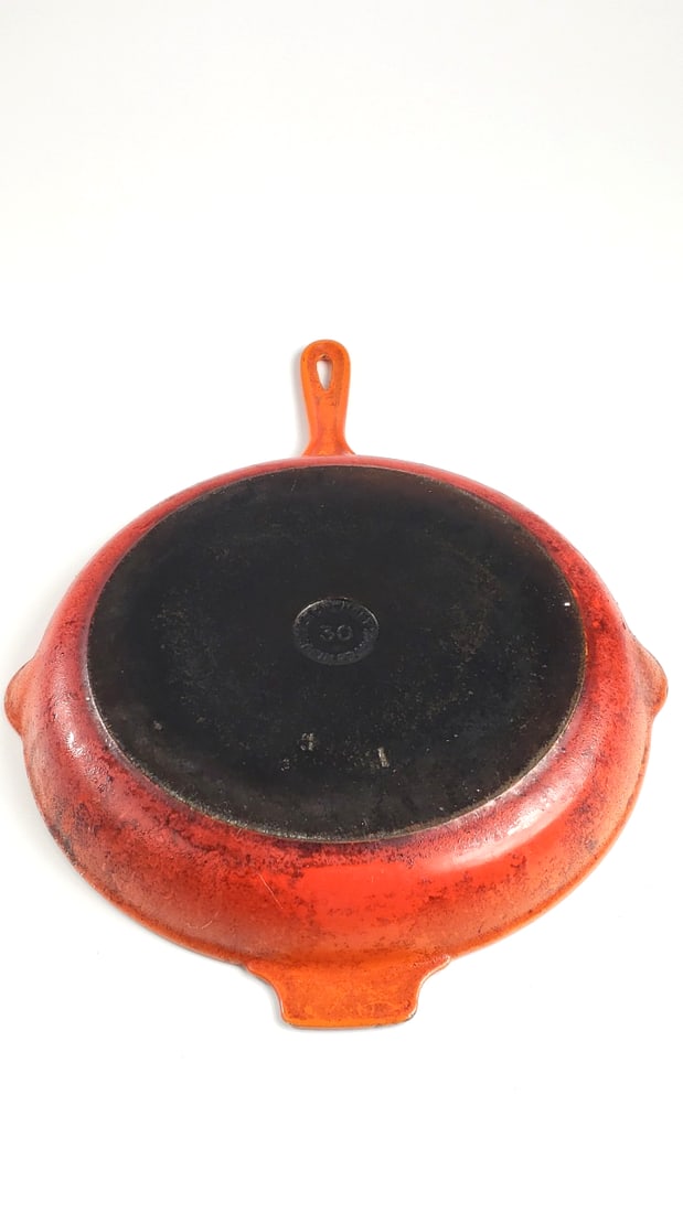 Le Creuset Orange-Red Cast Iron 13" Skillet Frying Pan with Pour Spouts #30 - 2