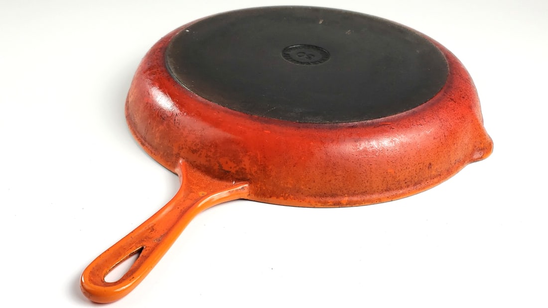 Le Creuset Orange-Red Cast Iron 13" Skillet Frying Pan with Pour Spouts #30 - 4