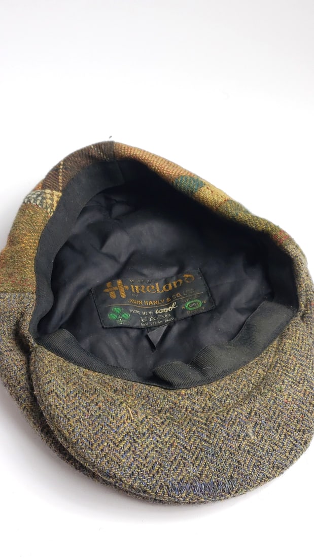 John Hanly & Co. Ireland Pure New Wool Hat Tweed Flat Cap Large - 5