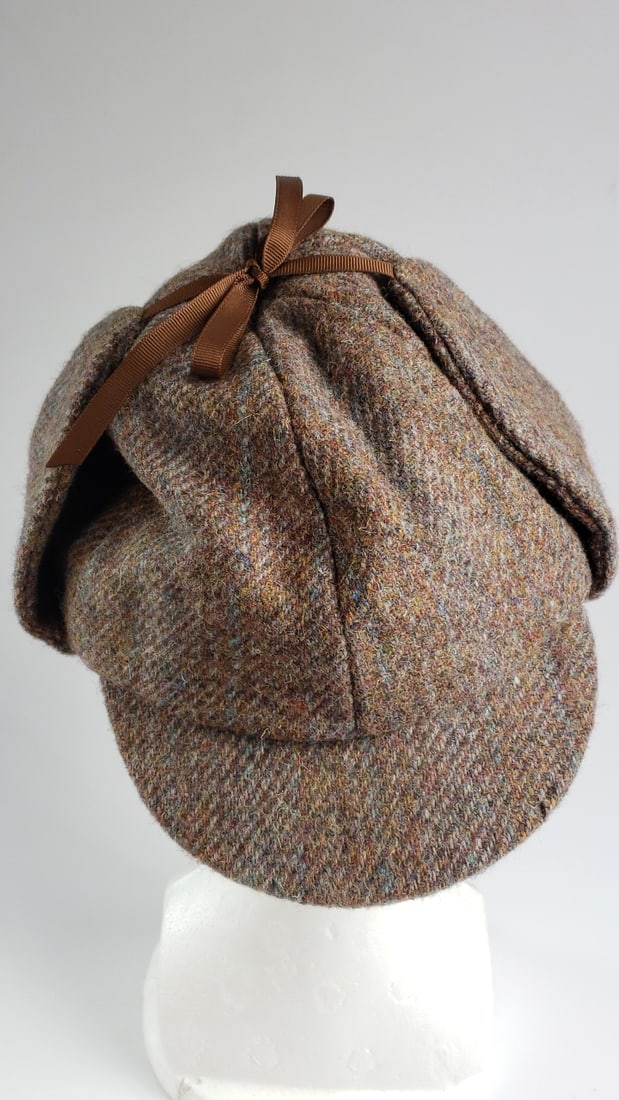 Vintage Hatterdashery Seattle Tweed Deerstalker Hat, Brown Houndstooth Pattern with Earflaps - 2