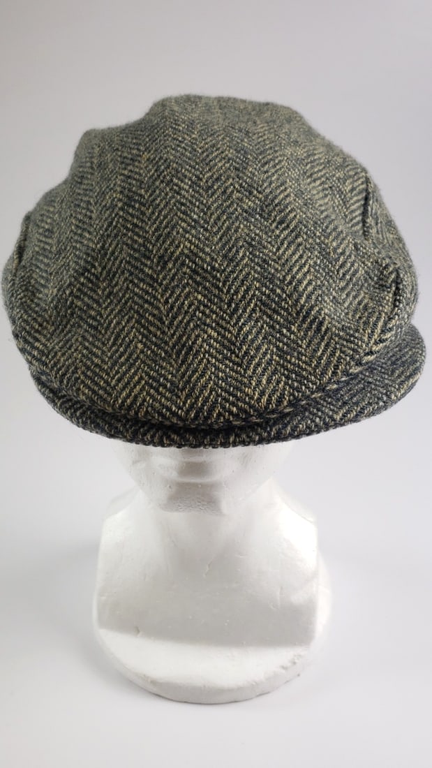 Vintage Hatterdashery Seattle Flat Cap Hat Grey Herringbone Tweed With Snap Bill - 3