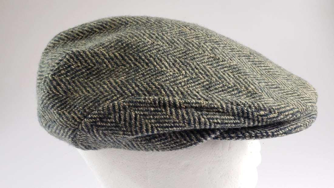 Vintage Hatterdashery Seattle Flat Cap Hat Grey Herringbone Tweed With Snap Bill - 4