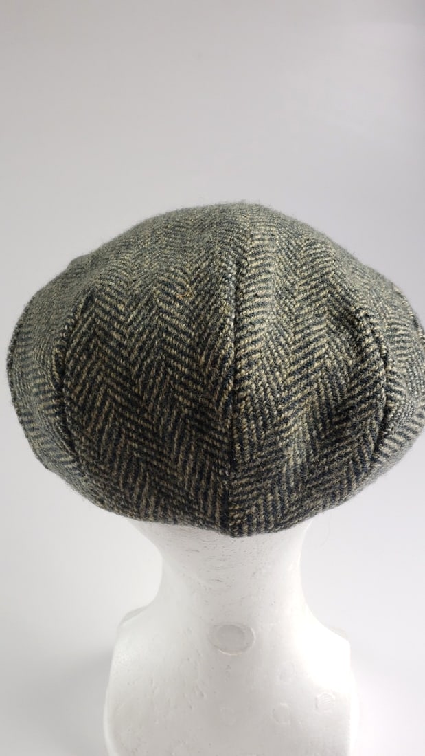 Vintage Hatterdashery Seattle Flat Cap Hat Grey Herringbone Tweed With Snap Bill - 5