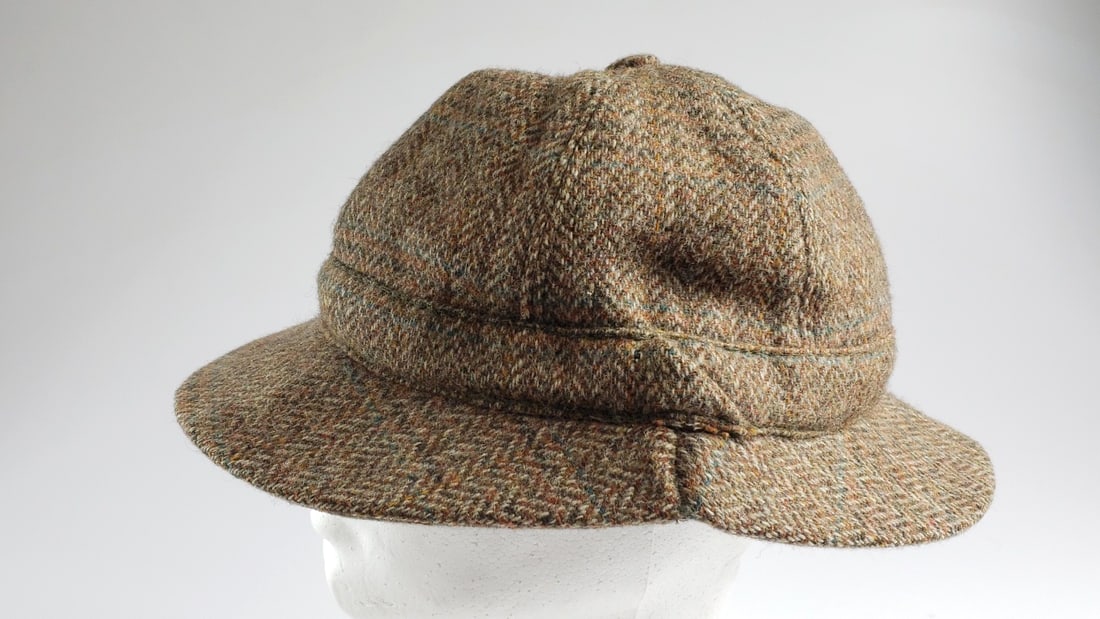 Mystery - Christy's? Tweed Herringbone Hat with Short & Flap Fold Brim Brown Wool - 3
