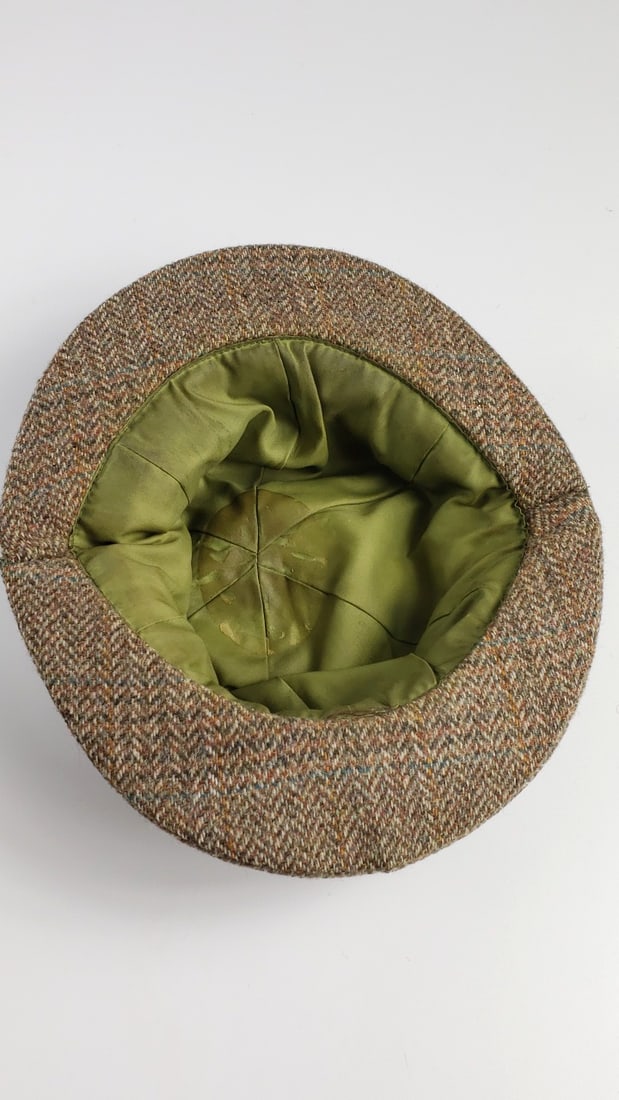 Mystery - Christy's? Tweed Herringbone Hat with Short & Flap Fold Brim Brown Wool - 5