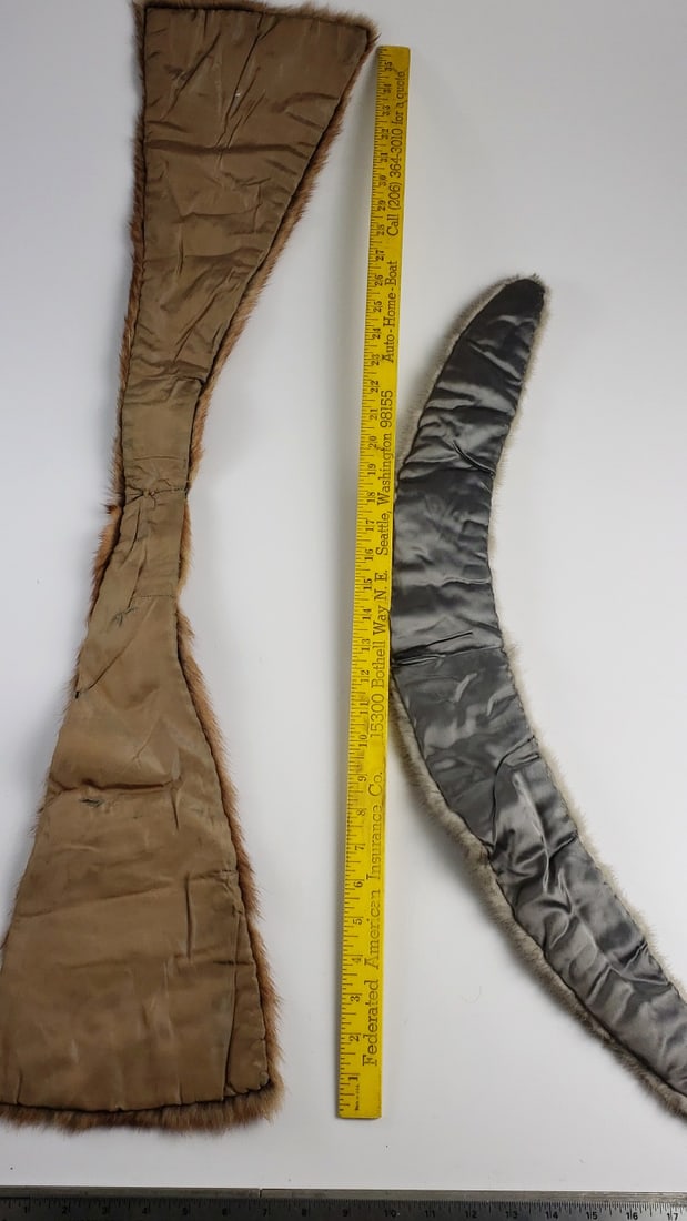 Two Vintage Fur Stoles: Brown and Gray Mink Accessories - 8