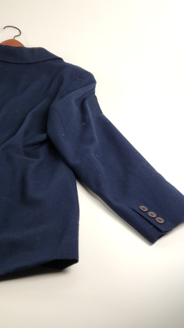 Vintage Pendleton Woolen Mills Navy Wool Blazer with Notched Lapels - 14