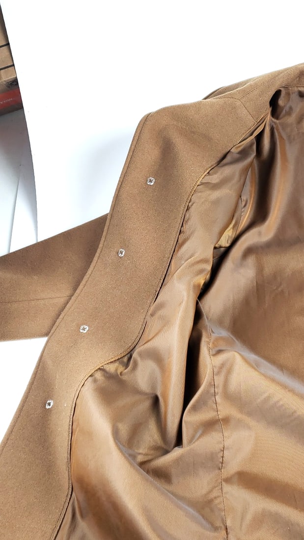 L.L. Bean Tan Wool Long Coat with Button Closure - 10