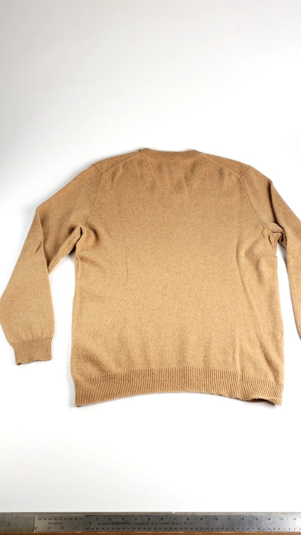 Club Room 100% Cashmere V-Neck Sweater Mens Medium Tan - 7