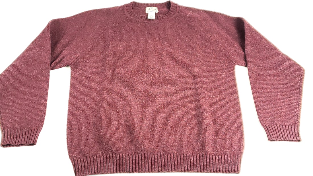 L.L. Bean Men's Shetland Wool Sweater Medium Burgundy: Nice Width: 1 Height: 1 Low Estimate: 25 High Estimate: 50