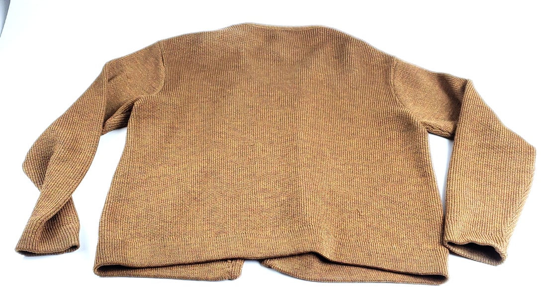 Vintage Olympic Knitting Mills Brown Cardigan Sweater 70% Polyester 30% Wool - 6