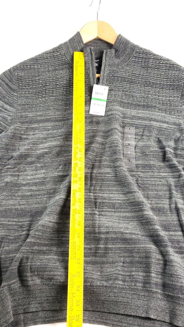NEW Alfani Men's Large Gray 100% Cotton Sweater - 7