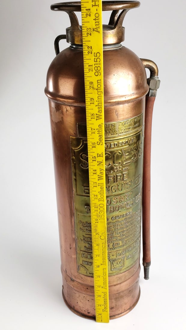 Antique "Success" Copper Fire Extinguisher, Hunter's Laboratories - 10