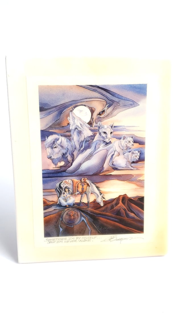 Jody Bergsma Gallery Sandstone Hand Painted Picture Tribal Scene - 6