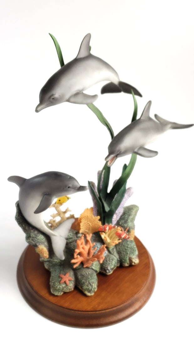 Maruri Studio "Waltz of The Dolphins" Porcelain and Bronze Figure, Limited Edition #2449/3500 - 12" - 11