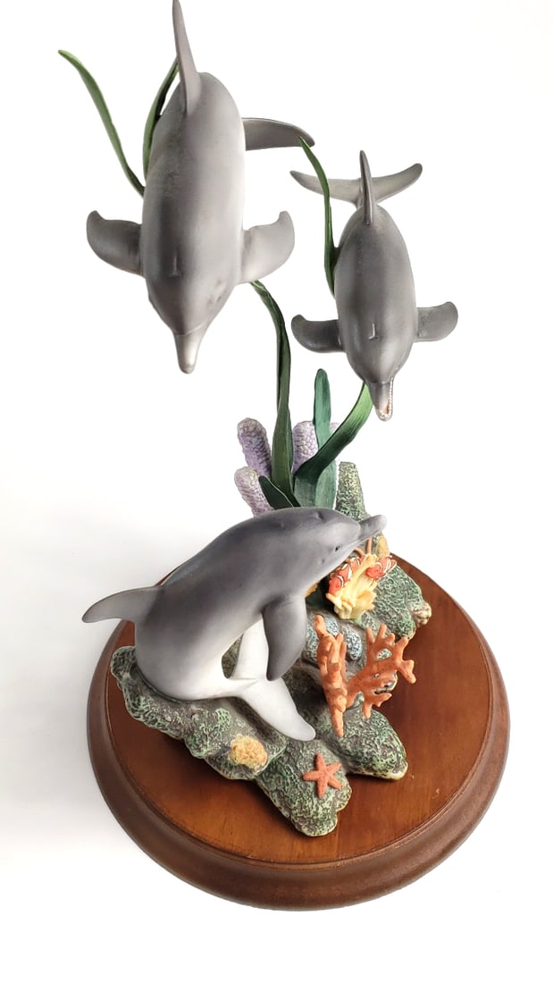 Maruri Studio "Waltz of The Dolphins" Porcelain and Bronze Figure, Limited Edition #2449/3500 - 12" - 3