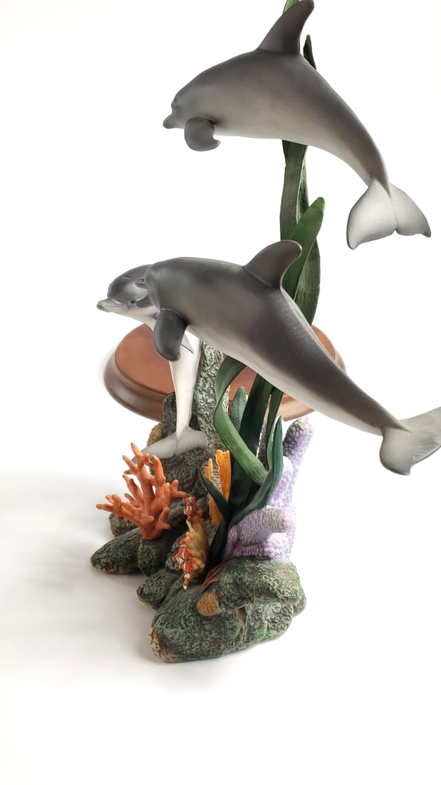 Maruri Studio "Waltz of The Dolphins" Porcelain and Bronze Figure, Limited Edition #2449/3500 - 12" - 7