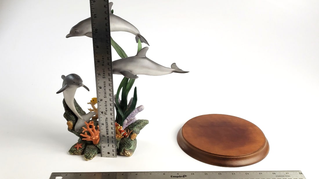 Maruri Studio "Waltz of The Dolphins" Porcelain and Bronze Figure, Limited Edition #2449/3500 - 12" - 8