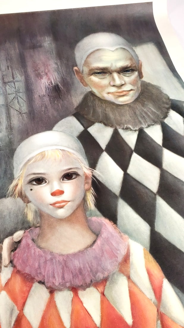 Walter Keane "Back Stage" Harlequin Art Print Poster 35" x 22" - 6