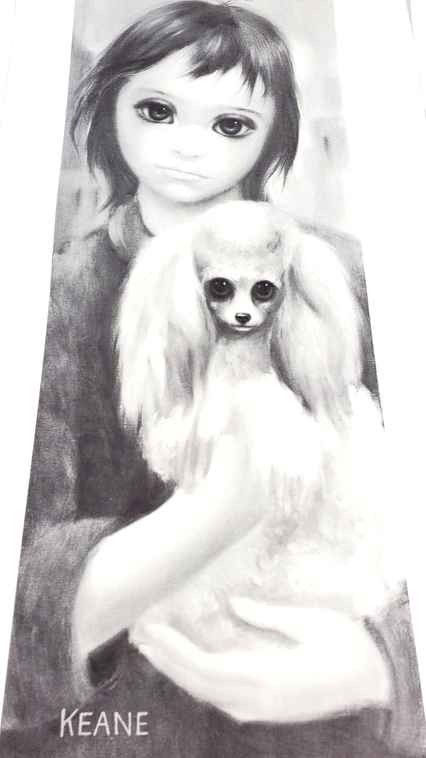 Set of 2 Keane "Best Friends" Prints with Girl and Dog Theme 28" x 11" - 5