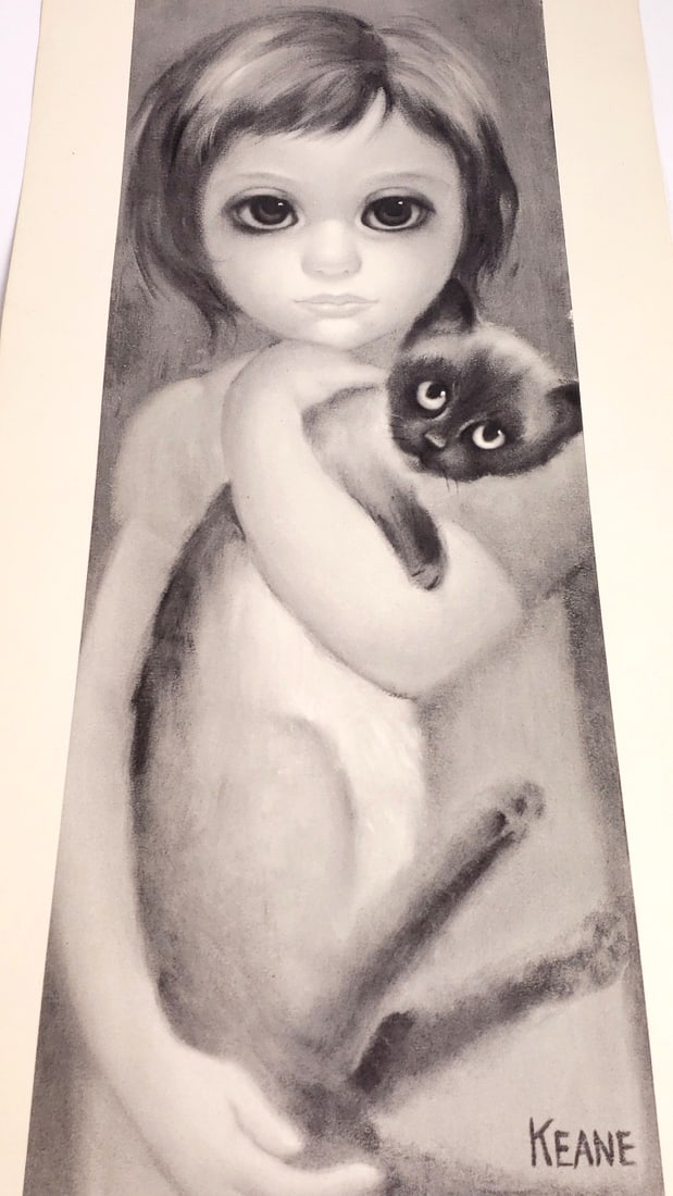 Walter Keane "My Kitty" Lithograph Print Repro, 1960 - 2