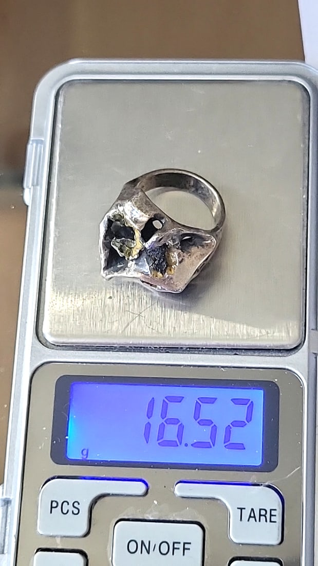 Vintage Brutalist Style Sterling Silver Ring 16.52g Size 6.5 - 7