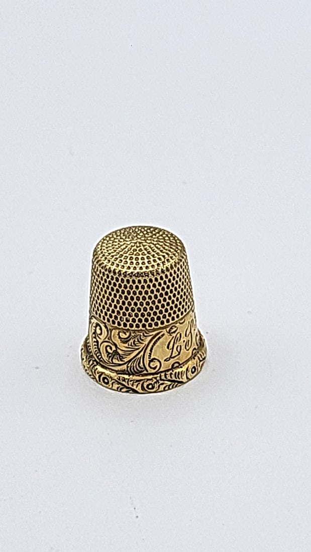 Antique 10k Gold Mkd Ketcham & Mcdougal Thimble 3.41g (1 of 10)