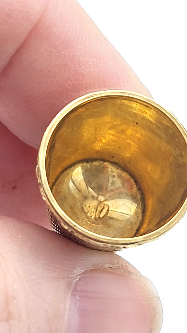 Antique 10k Gold Mkd Ketcham & Mcdougal Thimble 3.41g - 8