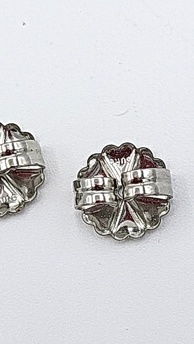 Sterling Silver Mexico Round Textured Button Earrings 10.09g - 4