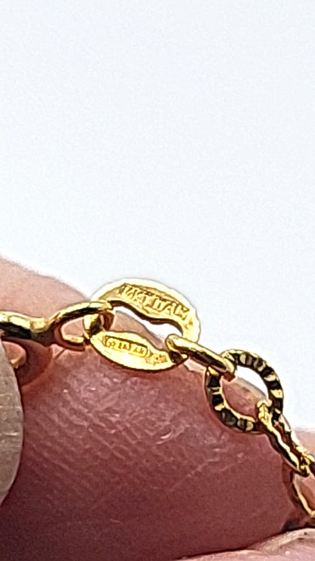 14k Gold And Emerald Stauer Chain Bracelet 1.16g 7.5" - 7
