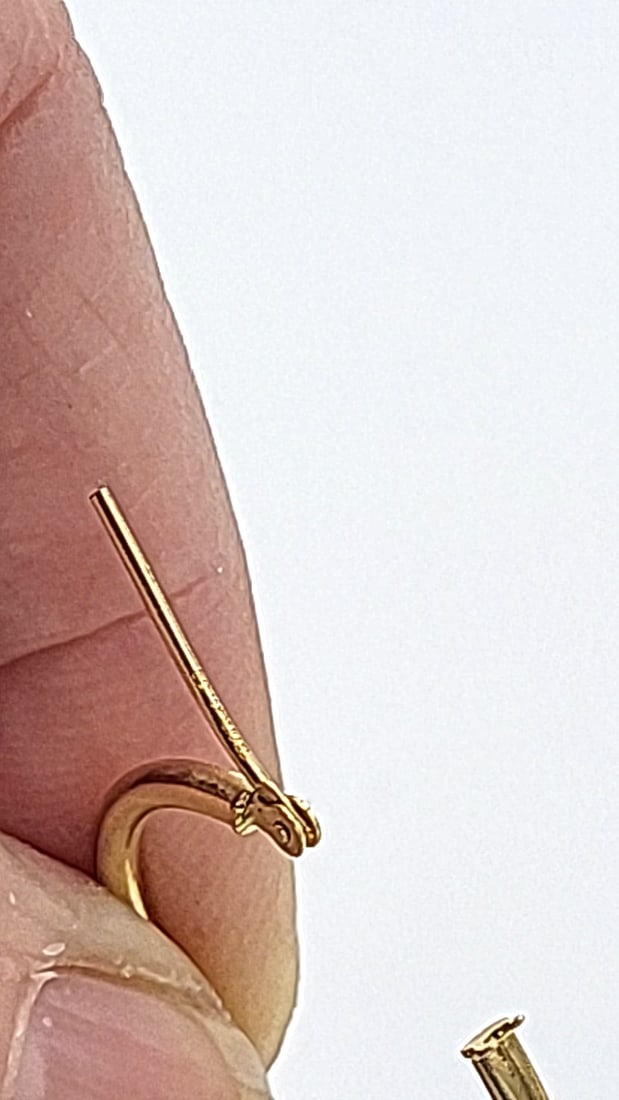 14k Gold Hoop Earrings Pc Israel 1.11g - 7