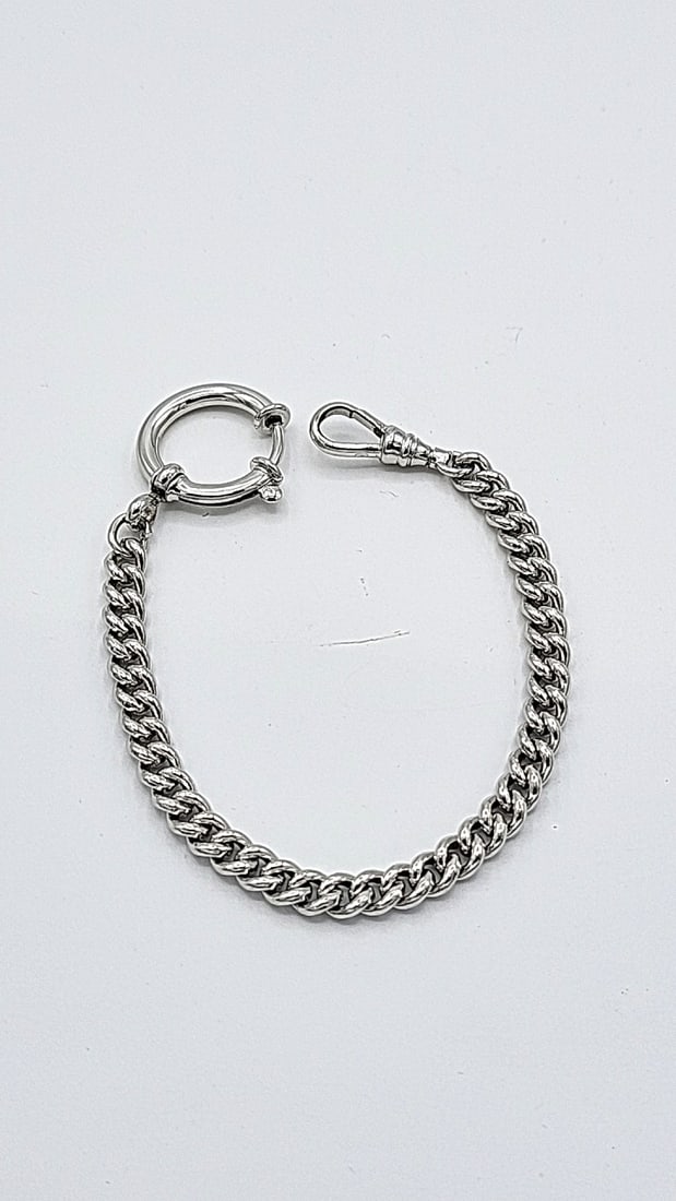 Heavy Sterling Silver Chain Bracelet 15.47g 7.25" (1 of 5)