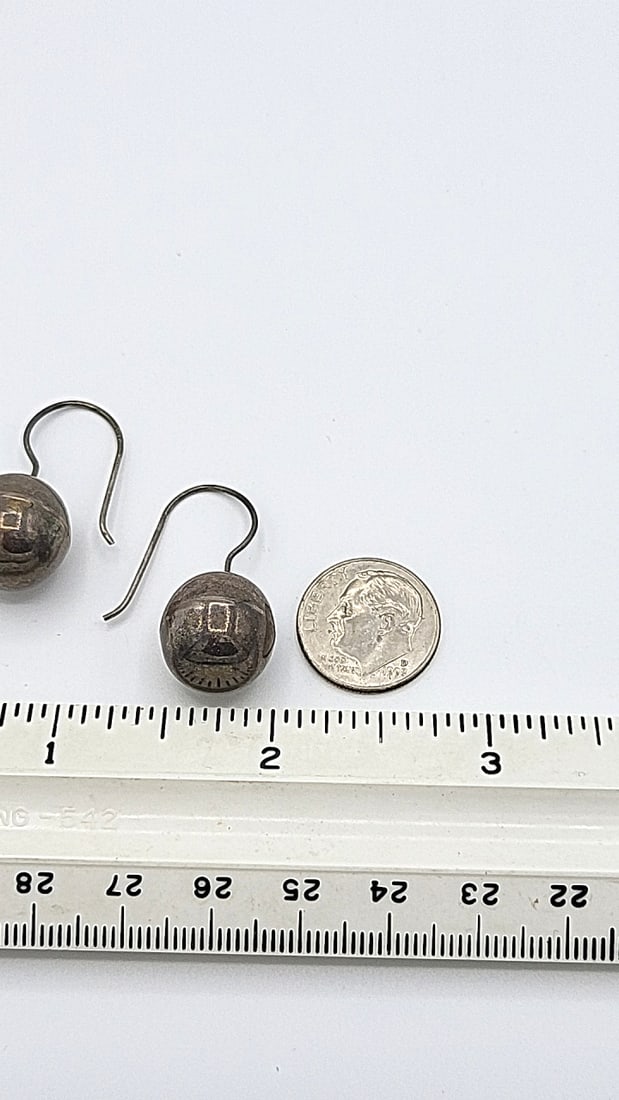 Sterliing Silver Spherical Dangle Earrings - 3
