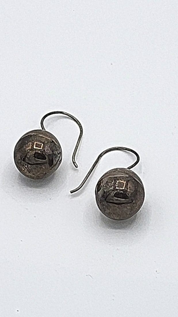 Sterliing Silver Spherical Dangle Earrings - 6
