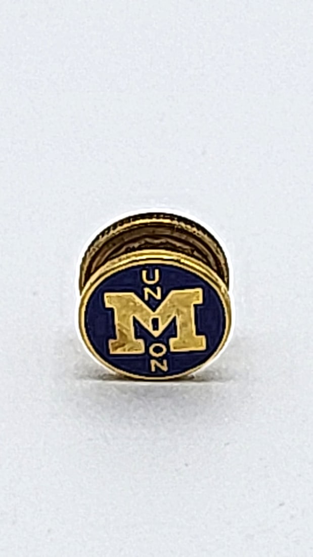 M Union Lapel Pin Blue And Gold Circular Design - 7