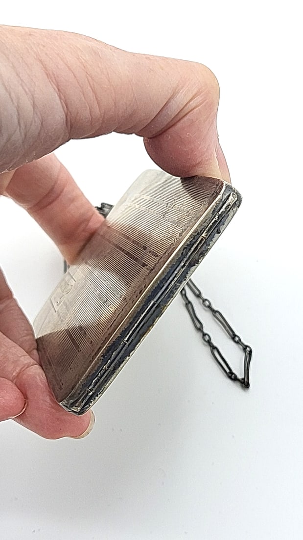 Antique Sterling Silver Elgin Mfg Wristlet Vanity Money Case With Monogram 98.86g - 7