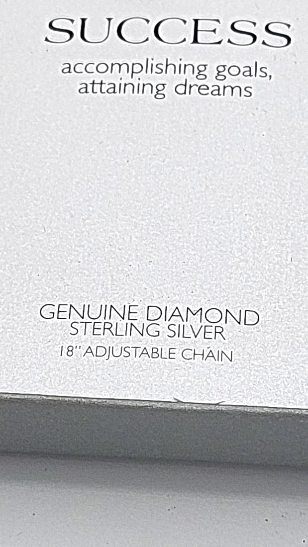 Sterling Silver Genuine Diamond Necklace With 18" Adjustable Chain - 3