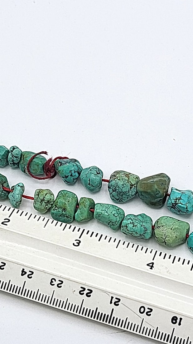 Turquoise Nugget Bead Strand - 4
