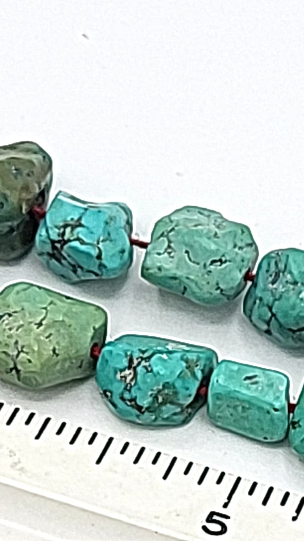 Turquoise Nugget Bead Strand - 8