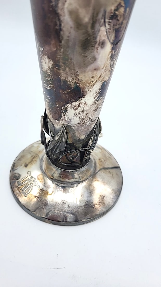 Finnish 813h Silver Trumpet Vase With Scalloped Rim 224g - 2