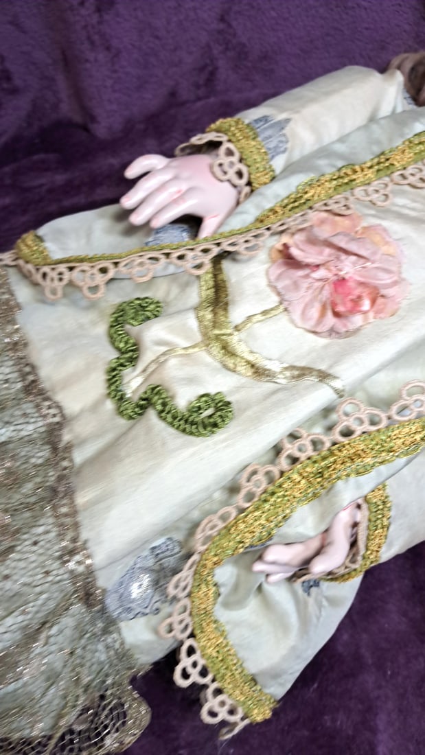 Colleen Phillips Porcelain Doll With Lace Dress And Velvet Shoes - 3